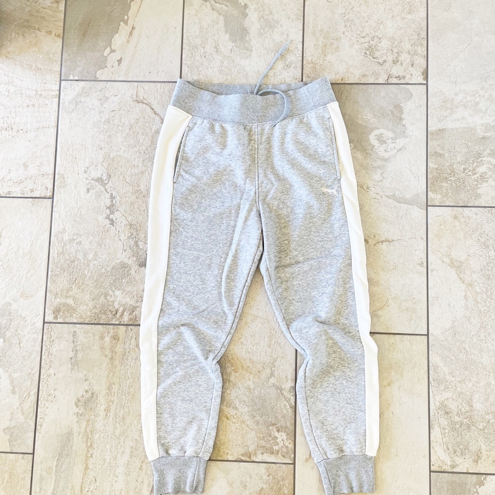 PUMA HEATHER GRAY JOGGER SWEATPANTS WITH POCKETS SZ LG